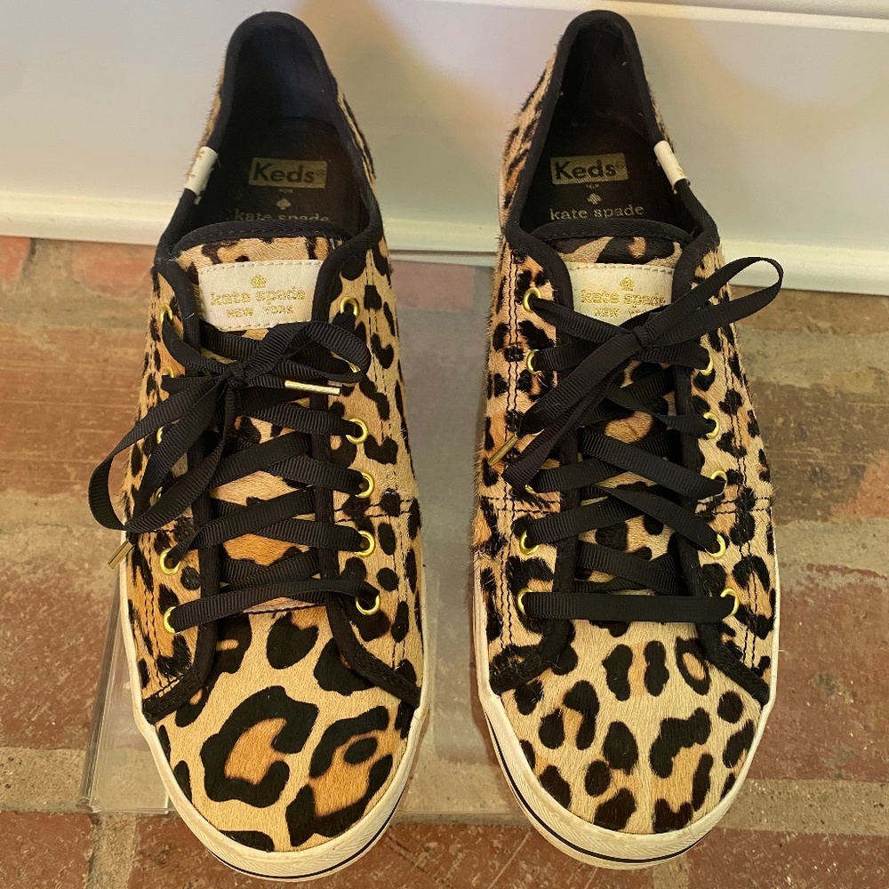 Keds for KATE SPADE ♠️  Genuine Calf Hair Leopard Print Sneakers Size 9